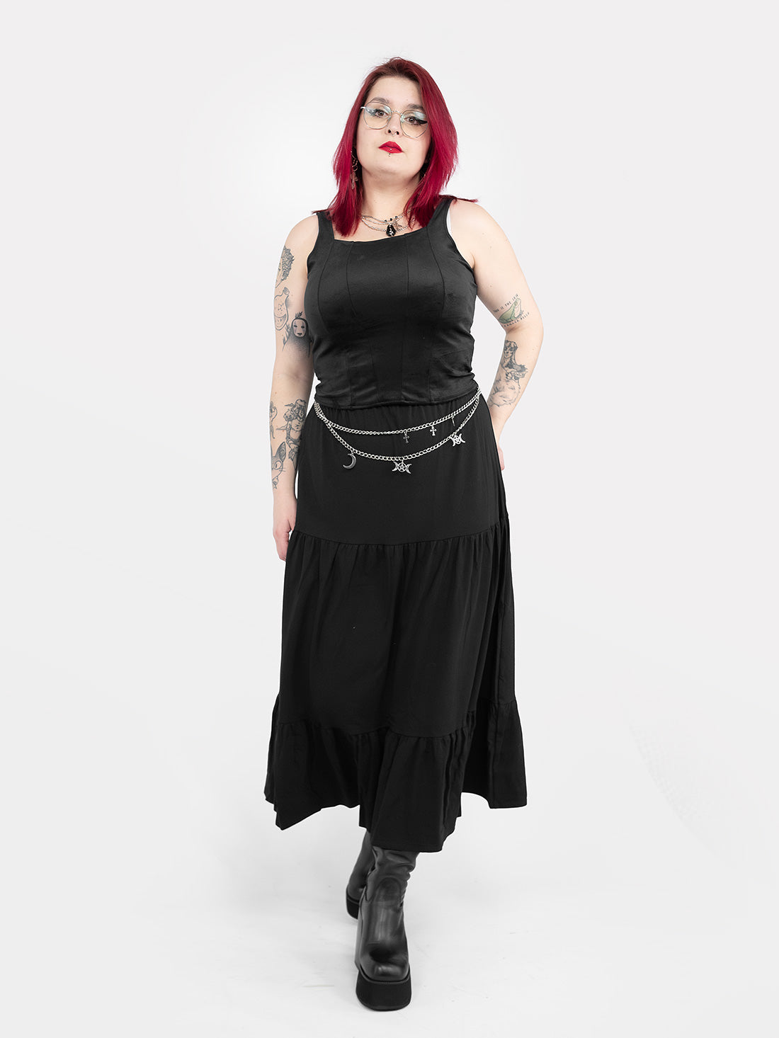 Oblivion Ruffle Midi Skirt