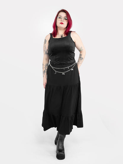 Oblivion Ruffle Midi Skirt