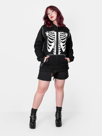 Undead organic cotton zip-up sweatshirt