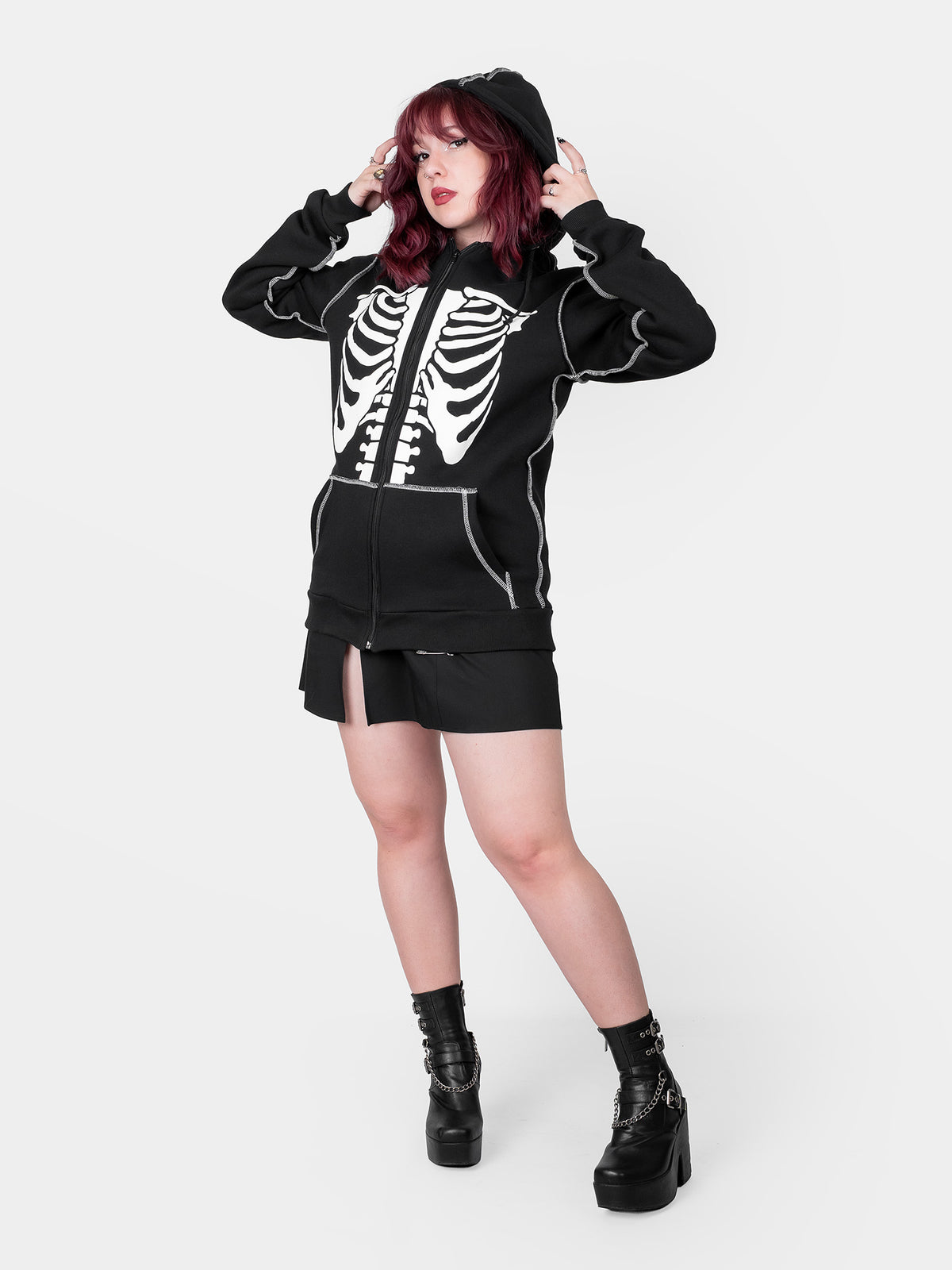 Undead organic cotton zip-up sweatshirt