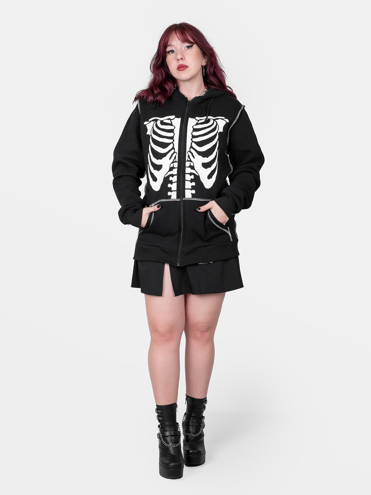 Undead organic cotton zip-up sweatshirt
