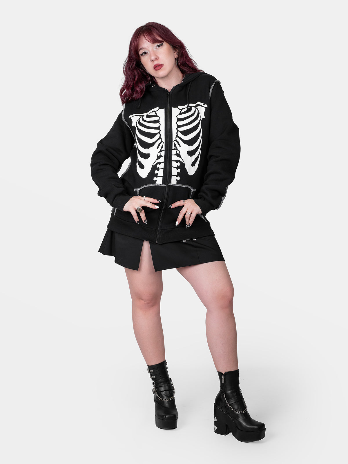 Undead organic cotton zip-up sweatshirt