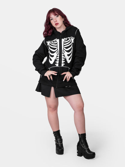 Undead organic cotton zip-up sweatshirt