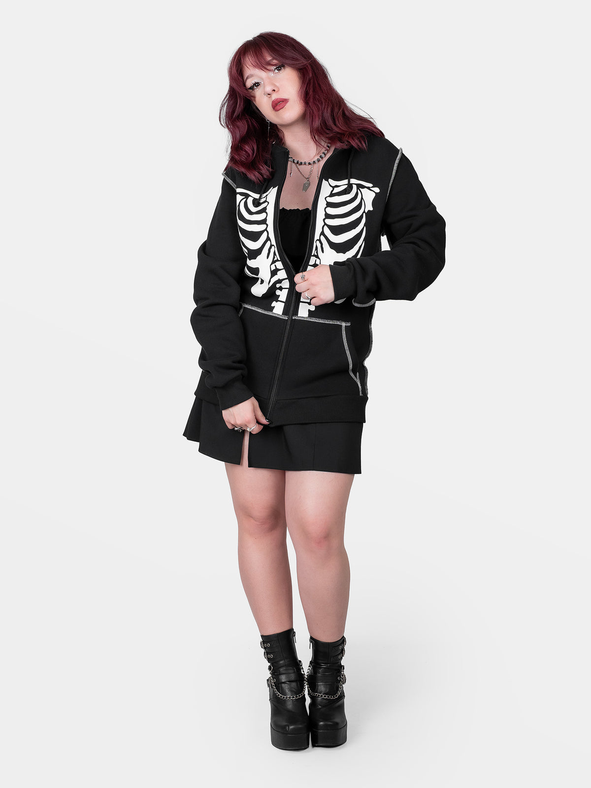 Undead organic cotton zip-up sweatshirt