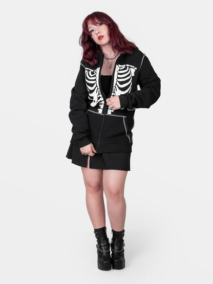 Undead organic cotton zip-up sweatshirt