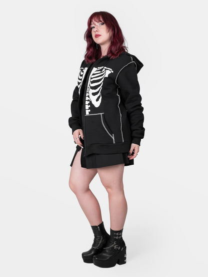 Undead organic cotton zip-up sweatshirt