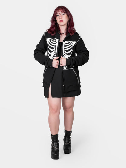 Undead organic cotton zip-up sweatshirt