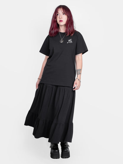 T-shirt z haftem Snapdragon