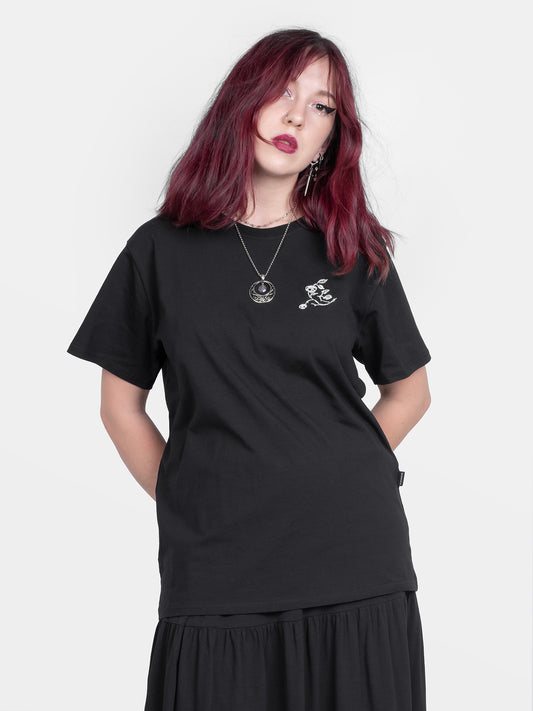 T-shirt z haftem Snapdragon
