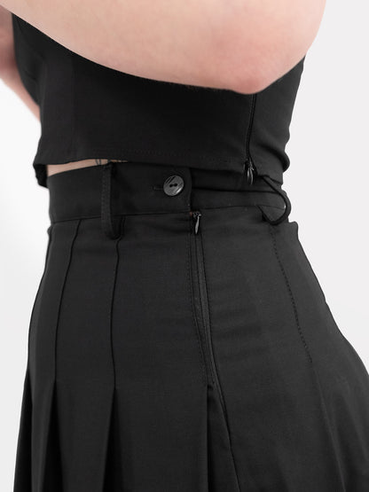 TALL Black tennis skirt with belt loops