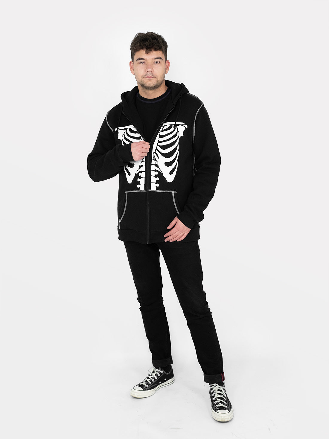 Undead organic cotton zip-up sweatshirt