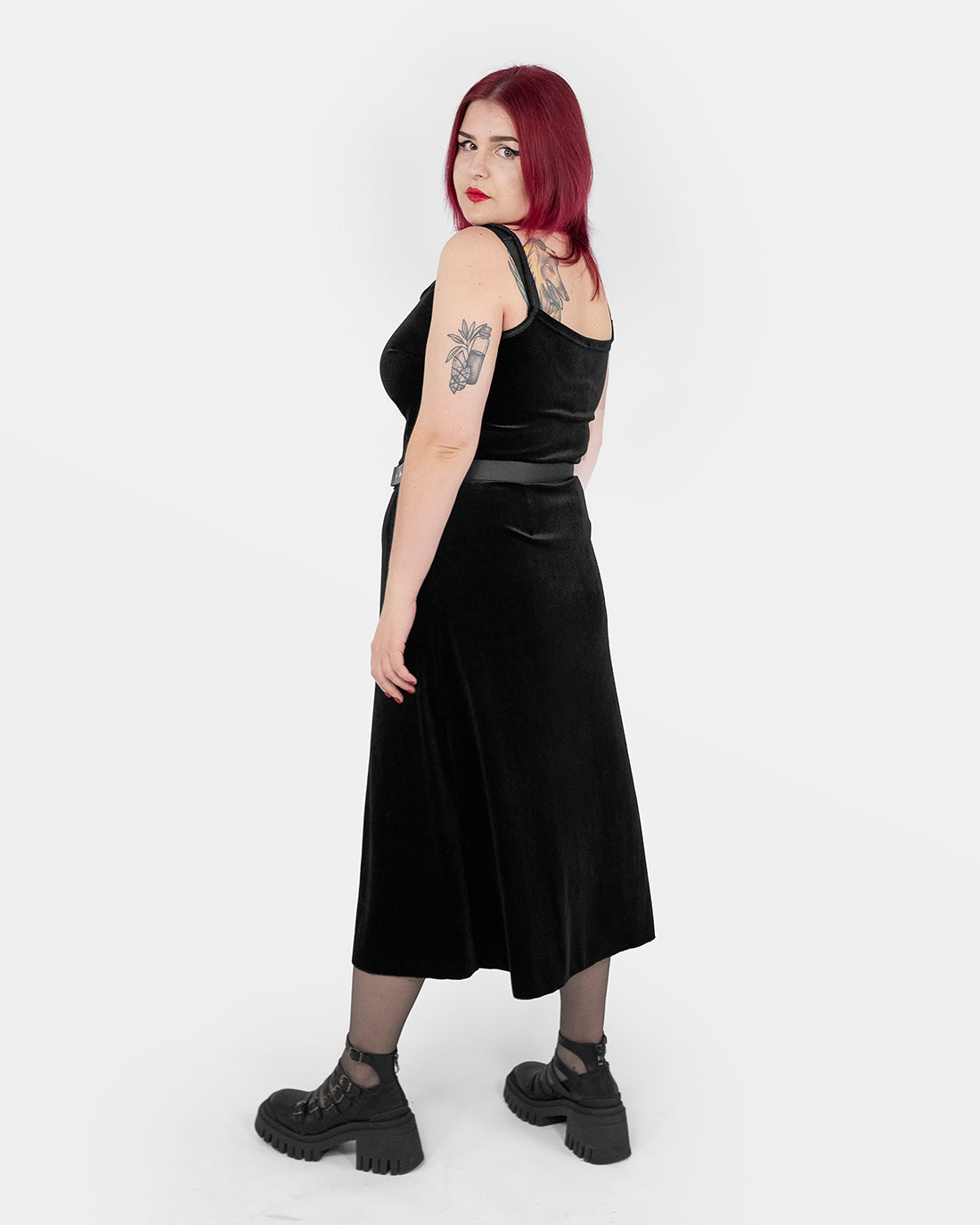 Anathema velvet strapless dress