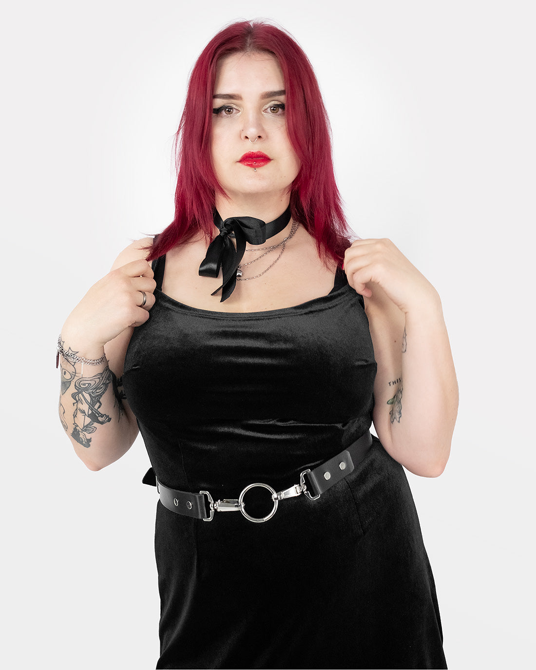 Anathema velvet strapless dress