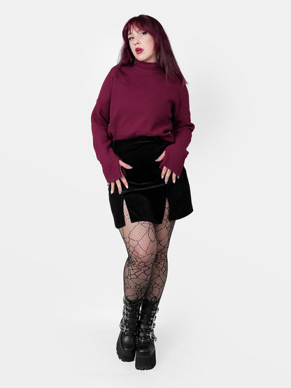 Spódnica mini z weluru bawełnianego Agony
