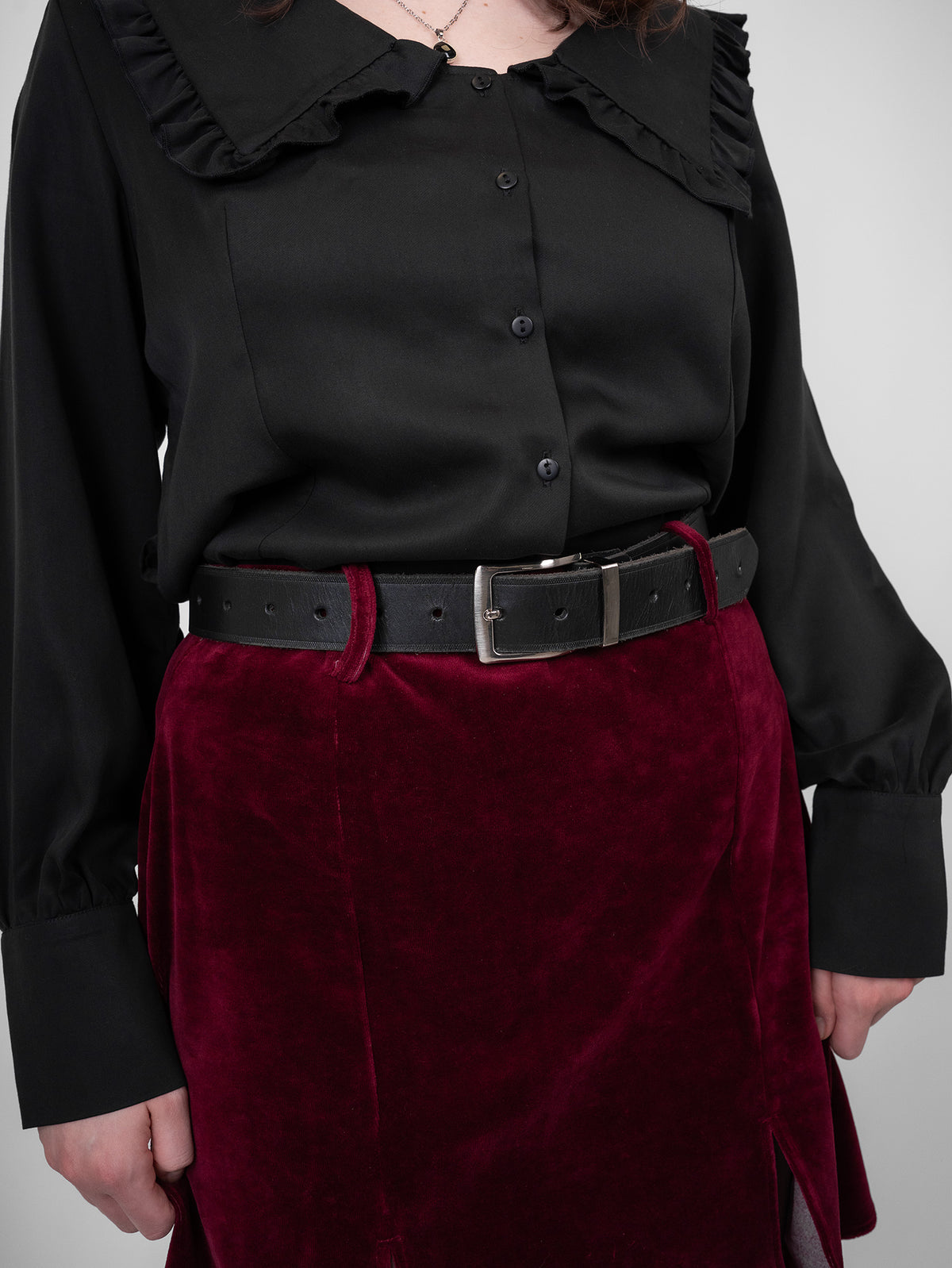 Agony Velvet Mini Skirt with Cutouts