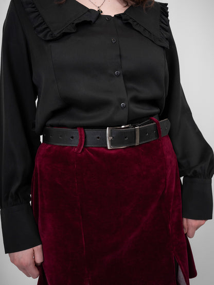 Agony Velvet Mini Skirt with Cutouts