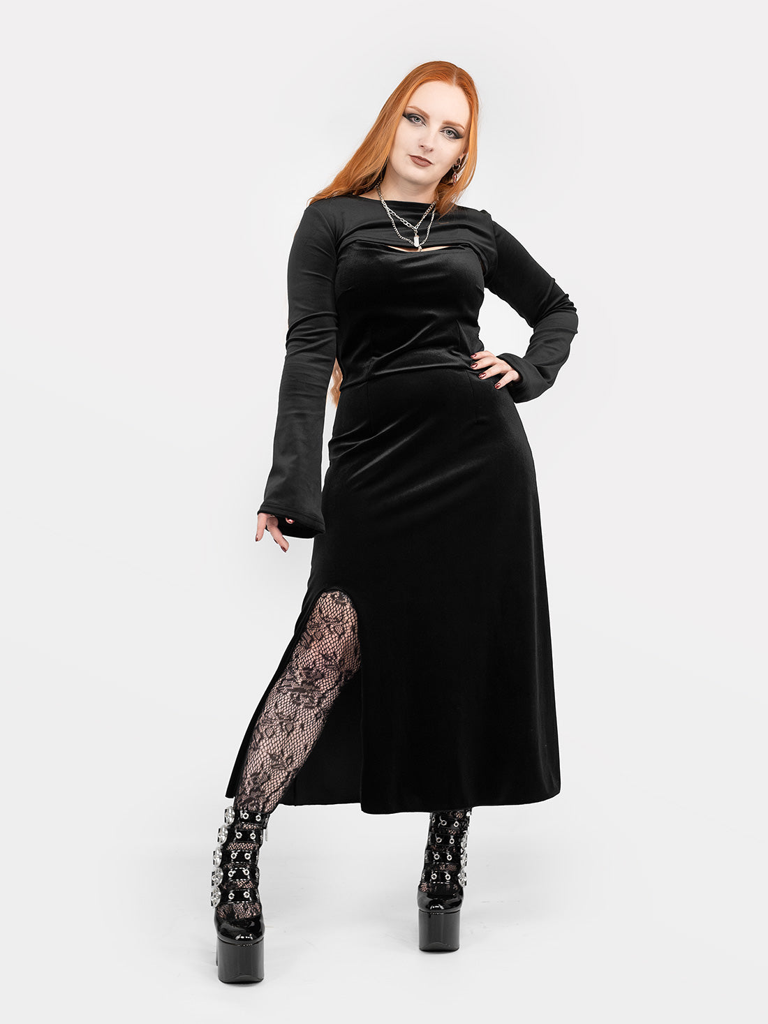 Anathema velvet strapless dress