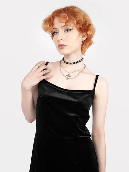 Anathema velvet strapless dress