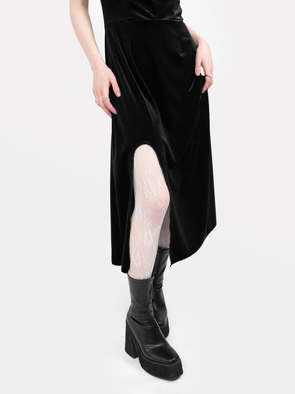 Anathema velvet strapless dress