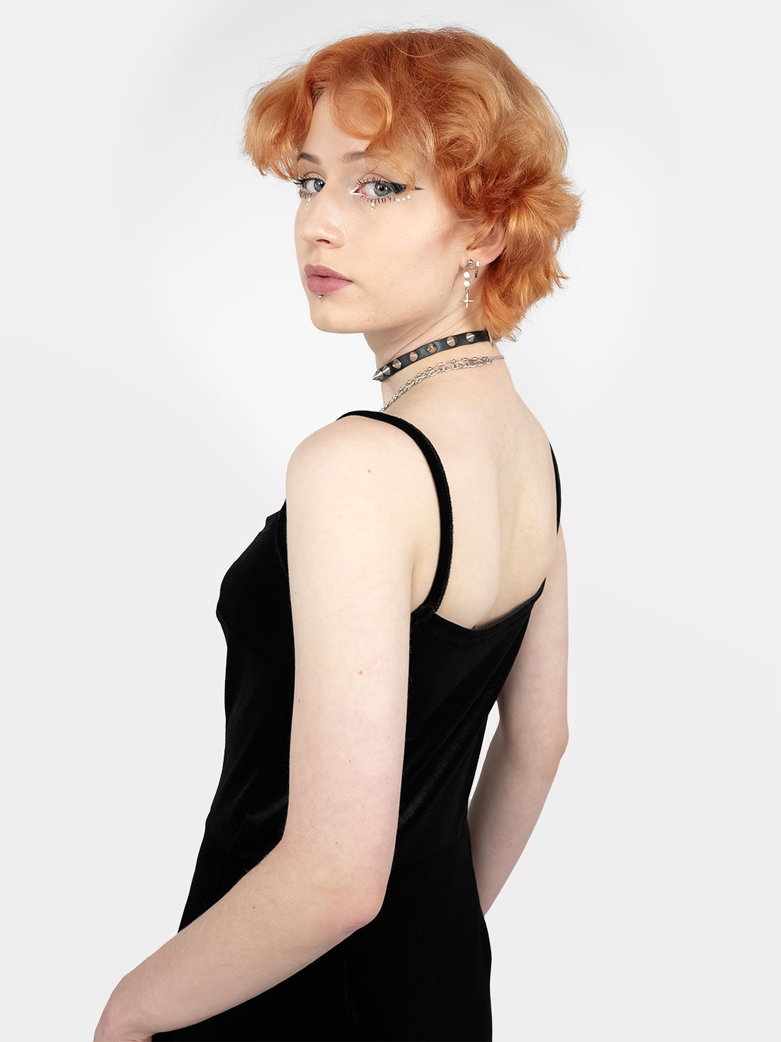 Anathema velvet strapless dress