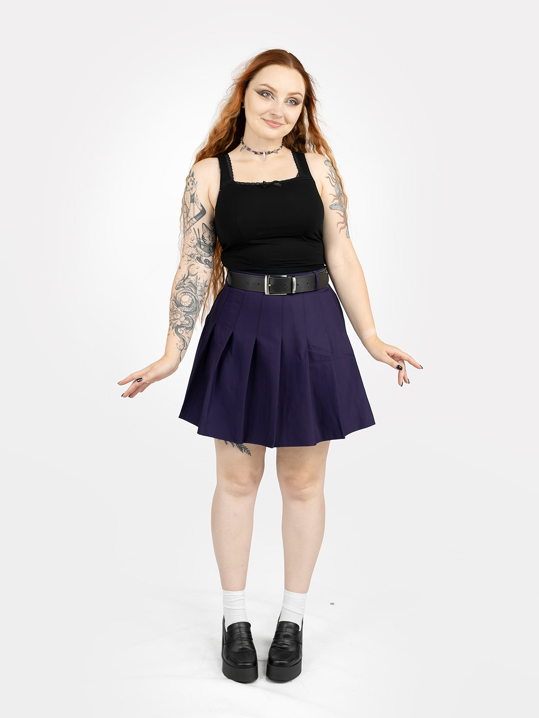 Fioletowa tennis skirt ze szlufkami
