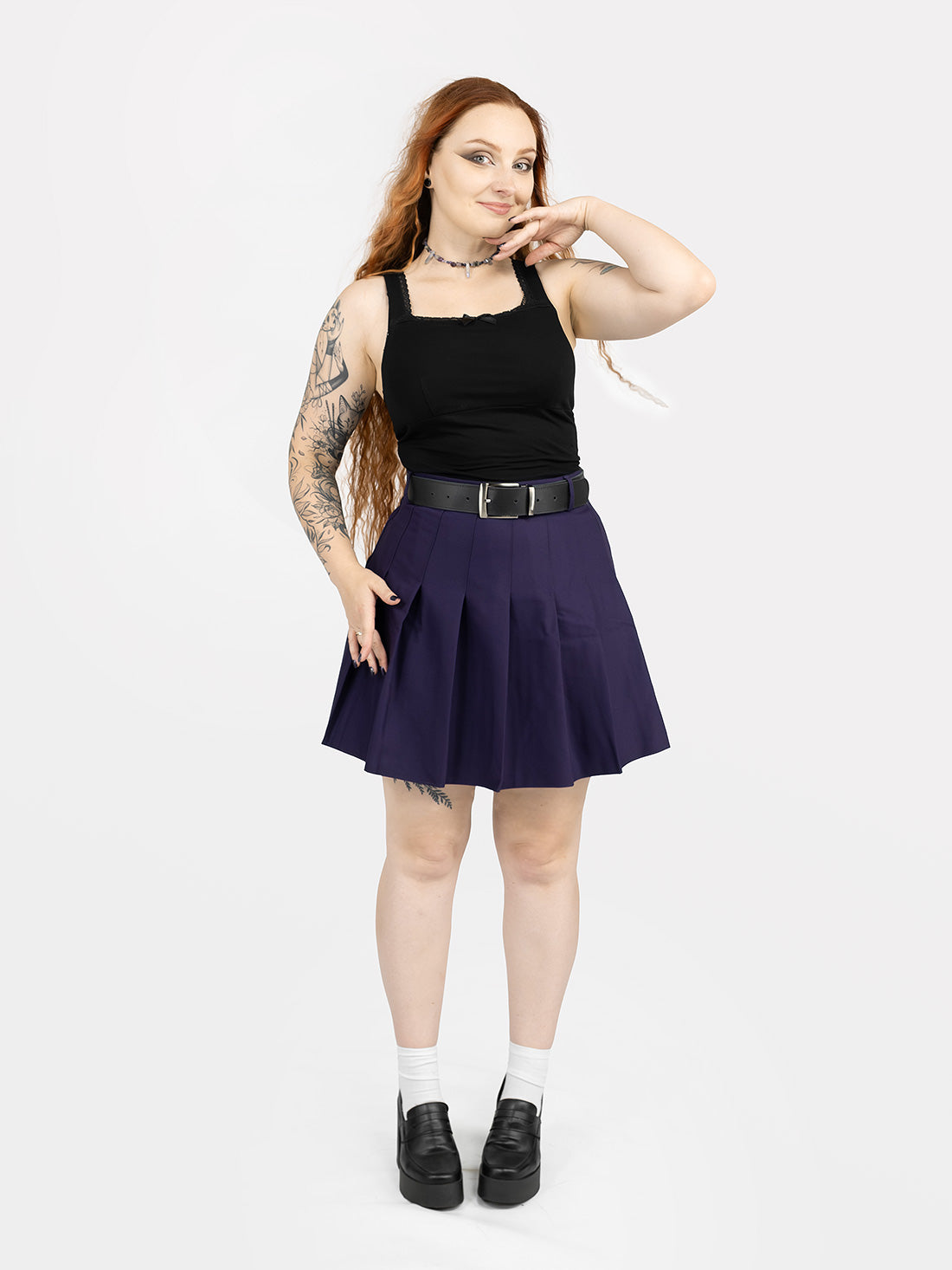 Fioletowa tennis skirt ze szlufkami