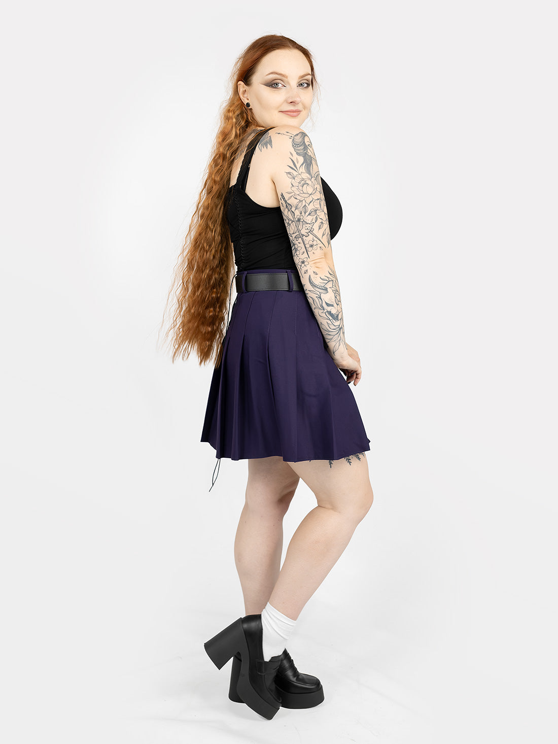 Fioletowa tennis skirt ze szlufkami