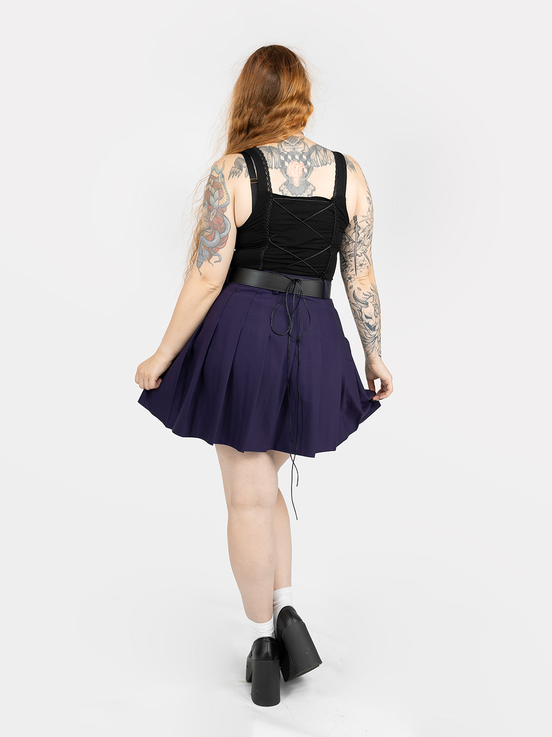 Fioletowa tennis skirt ze szlufkami