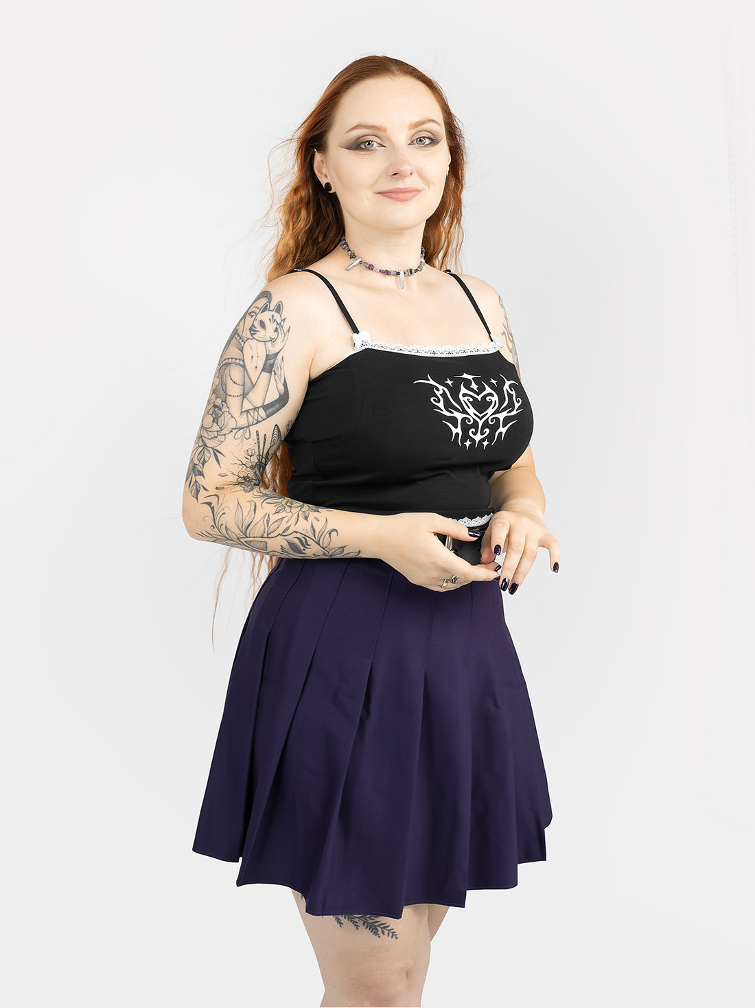 Fioletowa tennis skirt ze szlufkami