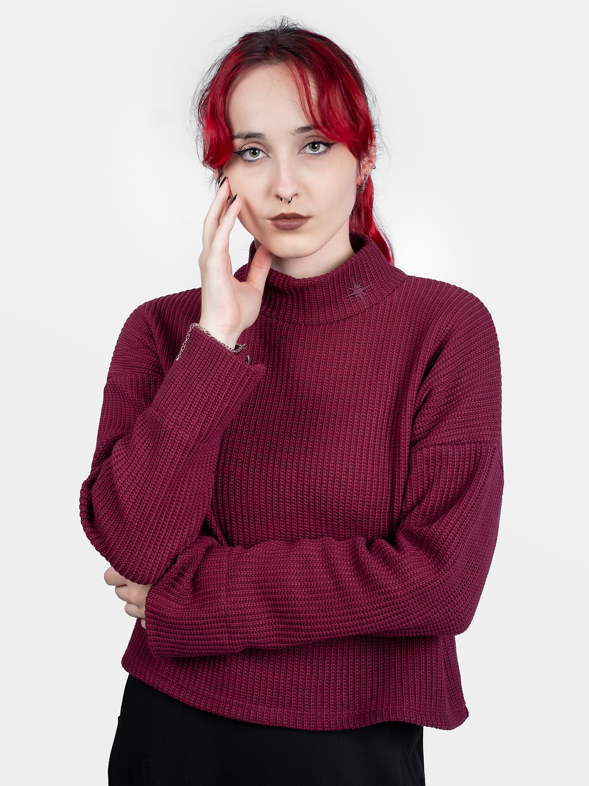 Astrid Burgundy Turtleneck 