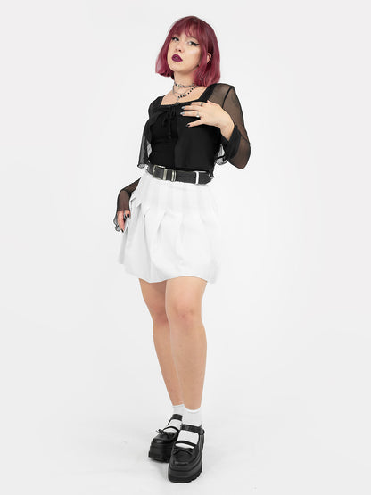 Biała tennis skirt ze szlufkami