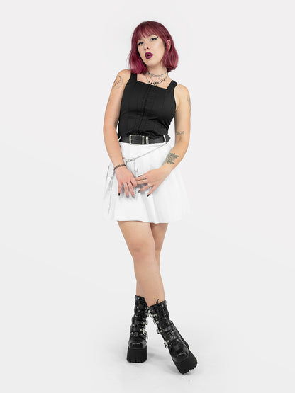 Biała tennis skirt ze szlufkami