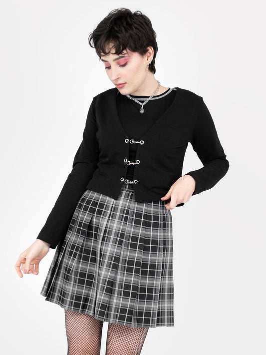 TALL Tennis skirt w ciemnoszarą kratkę